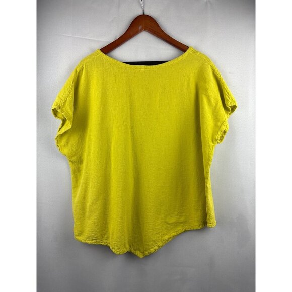 Oh My Gauze! Womens Yellow Top Size 3 100% Cotton Made In Mexico - Picture 2 of 5